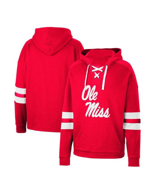 Colosseum Athletics Red Ole Miss Rebels Lace-up 4.0 Pullover Hoodie for Men | Lyst