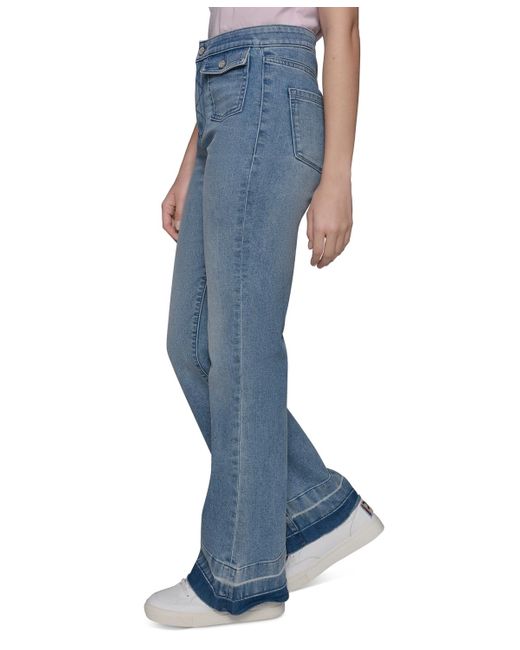 Karl Lagerfeld Blue Patch Pocket Flare-leg Jeans