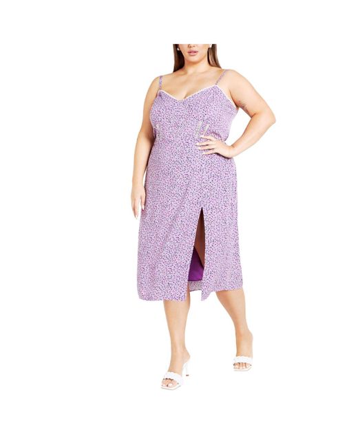 City Chic Purple Plus Size Sasha Sweet Dress