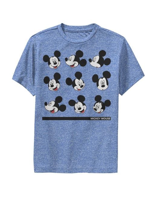 Disney Blue Boy's Mickey & Friends Mickey Mouse Silly Faces Child Performance Tee for men