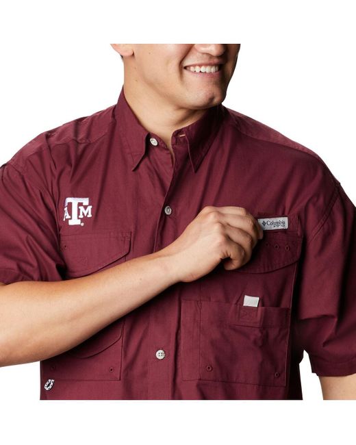 Columbia Red Texas A&m aggies Big And Tall Bonehead Button-up Shirt for men