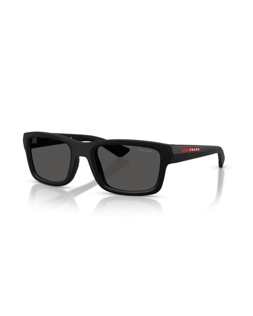Prada Linea Rossa Black Geometric Sunglasses for men