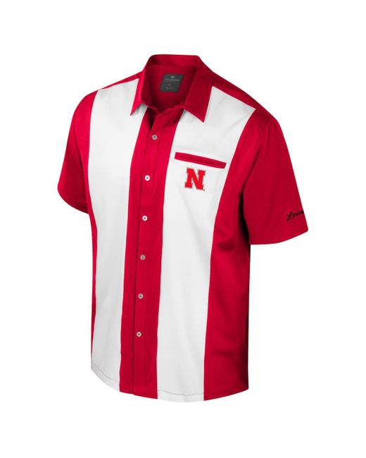 Colosseum Athletics Red Nebraska Huskers Strike Bowling Button-up Shirt for men