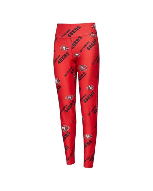 Concepts Sport Red San Francisco 49ers Breakthrough Allover Print Knit Sleep leggings