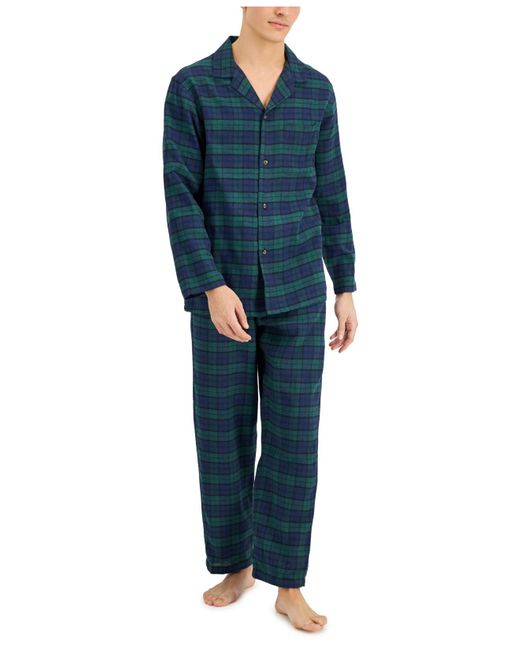 Club Room 2pc. Flannel Pajama Set, Created For Macy's in Blue for Men