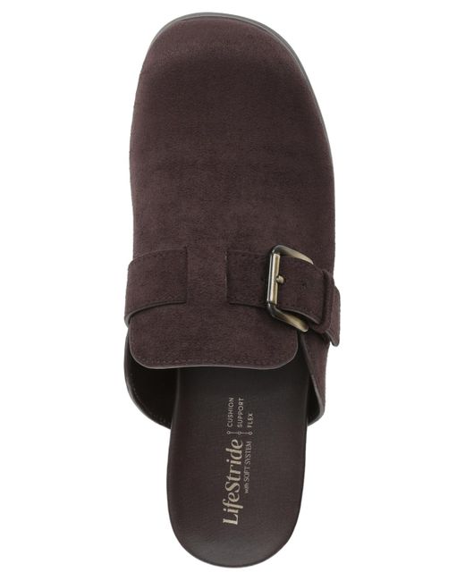 LifeStride Brown Gillian Square Toe Mule Clogs
