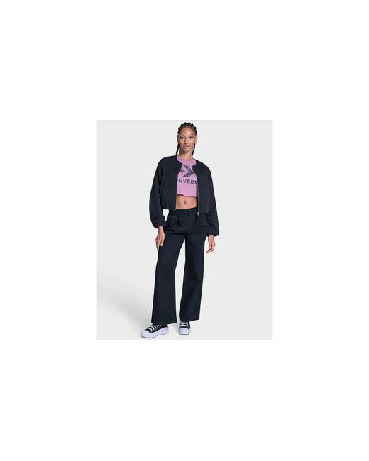 Converse Black Bubble Sleeve Bomber Jacket