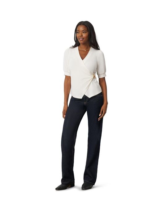 Cable & Gauge White Draped Wrap Top