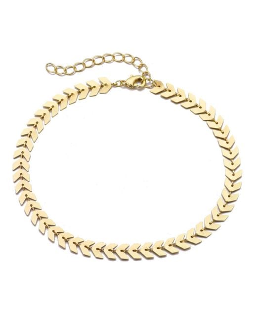 Adornia Metallic Plated Adjustable Fishtail Chain Anklet