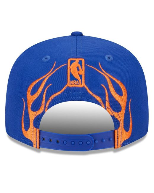 KTZ Blue New York Knicks 2024 Nba All-star Game Rally Drive Flames 9fifty Snapback Hat for men