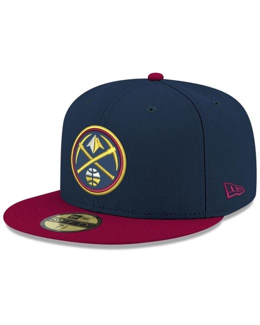 KTZ Blue Denver nuggets Basic 2 Tone 59fifty Fitted Cap for men
