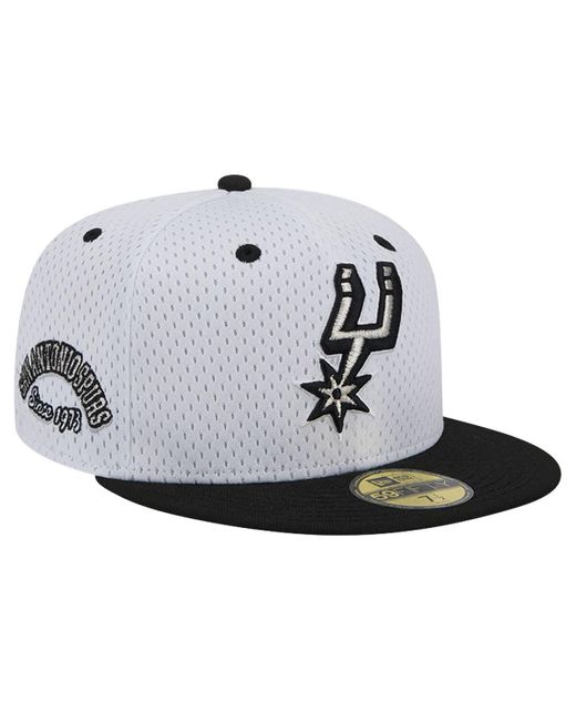 KTZ White/black San Antonio Spurs Throwback 2tone 59fifty Fitted Hat for men