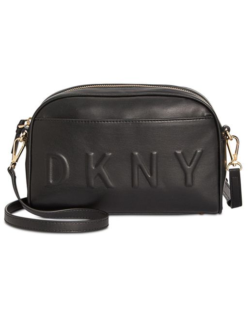 Dkny Women's Millie Leather Top Handle Crossbody Bag in Black