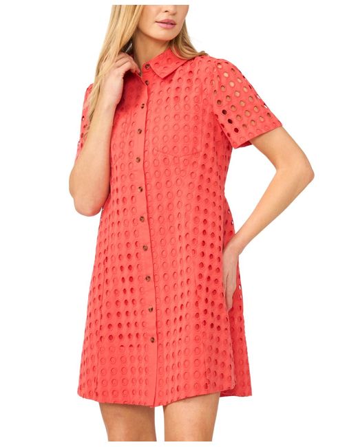 cece short sleeve babydoll dress Puff Sleeve Babydoll Lace Minidress (Women)