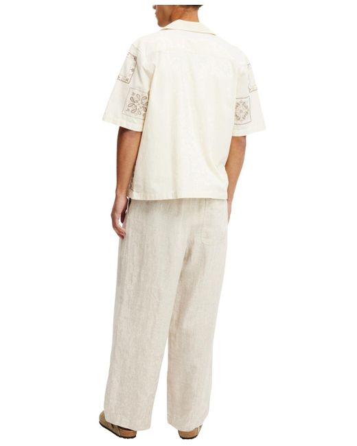 Cotton On White Super baggy Linen Pant for men
