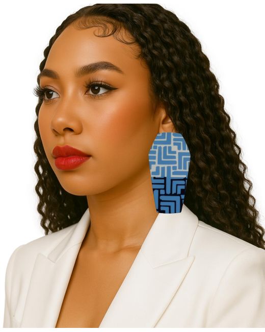 Swanky Designs Blue Geometric Gemma Stud Earrings