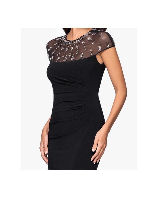 betsy and adam short black dress Sloane Scuba Crepe Off The Shoulder Short Dress