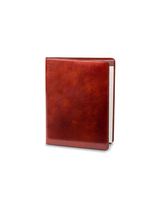 Bosca Red Old Leather Classic All Leather Pad Cover 8.5 X 11 for men
