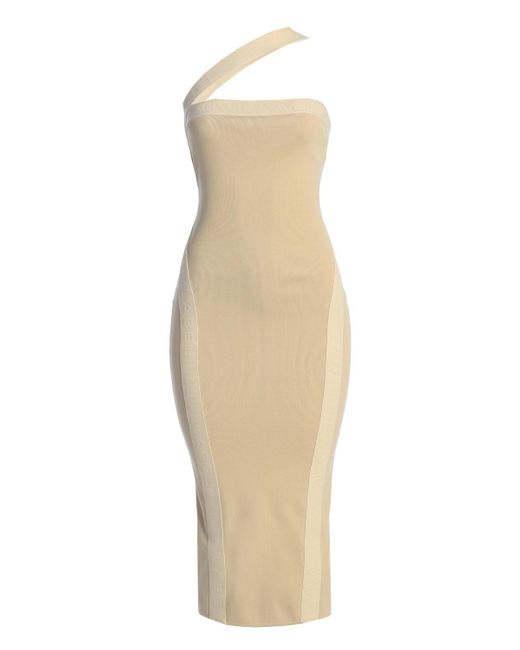 JLUXLABEL Gray Ivone Asymmetrical Midi Dress