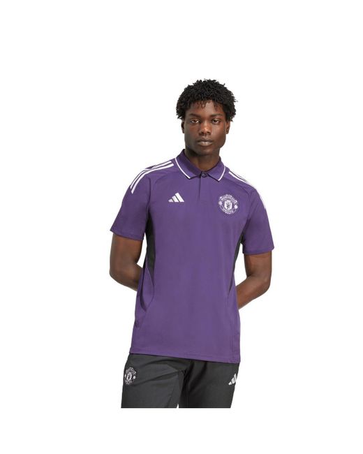 Adidas Purple Manchester United 2025/26 Training Polo Shirt for men