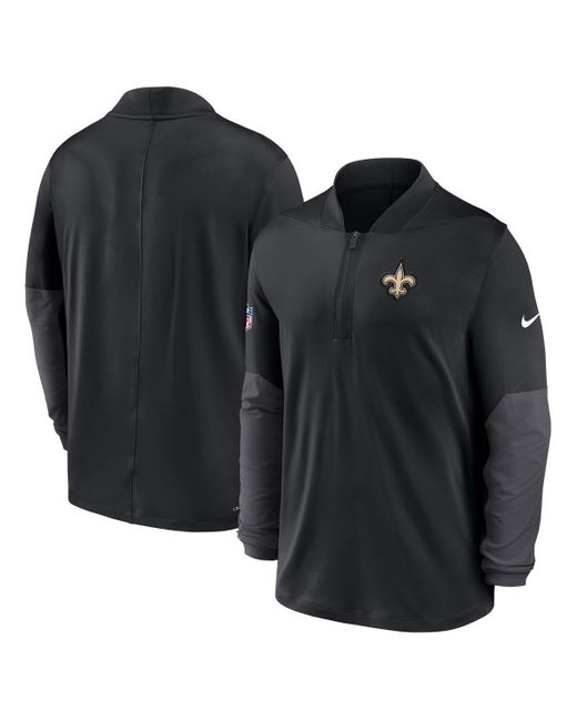 Nike Black New Orleans Saints Sideline Feel The Pressure Performance Half-zip Pullover for men