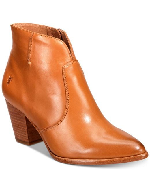 Frye Suede Women's Jennifer Ankle Booties in Cognac (Brown) | Lyst