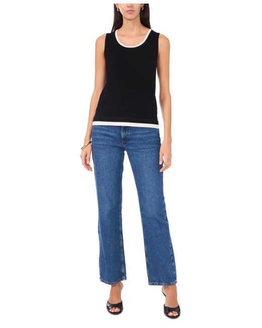 Vince Camuto Black Contrast-trim Sleeveless Sweater