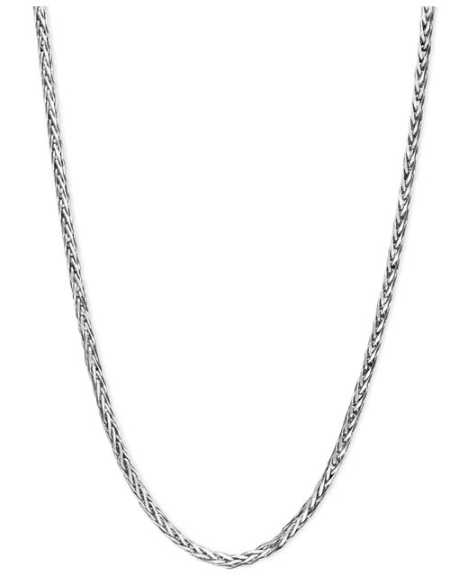 Macy's Metallic 14k White Gold Necklace, 16" Diamond Cut Wheat Chain