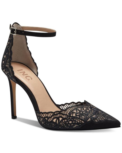 INC International Concepts Black Kinlee Two-piece Pointed-toe Dress Pumps, Created For Macy's