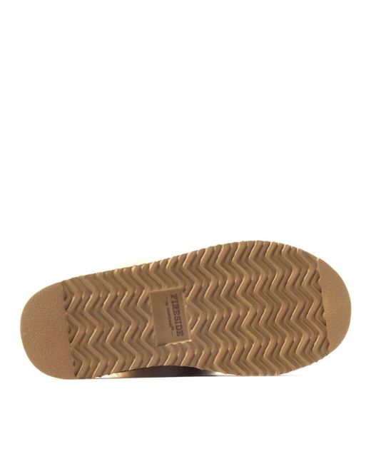 Dearfoams Natural Fireside By Melton Genuine Shearling Platform Scuff Slipper