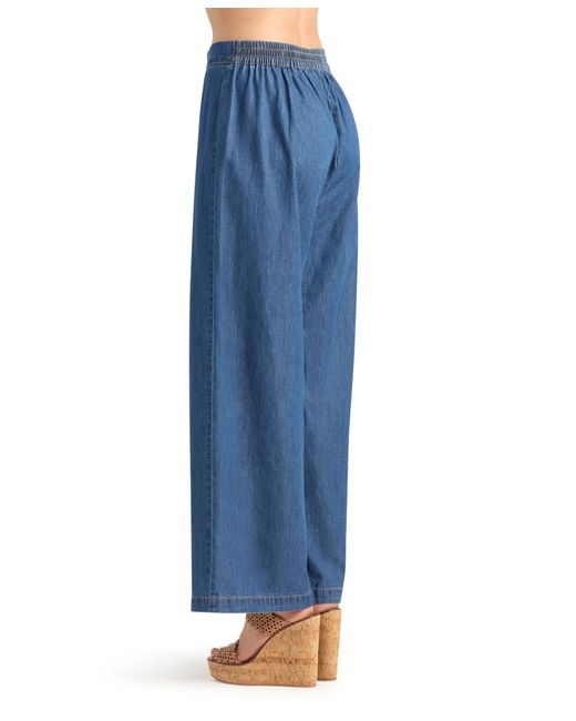 Bcx Blue Wide-leg Pull-on Pants