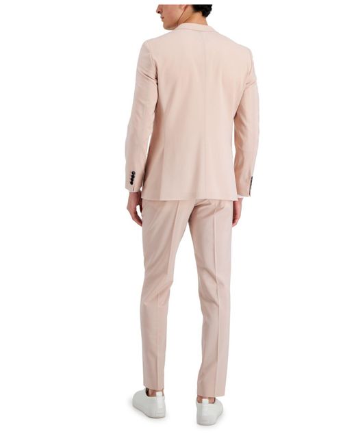 BOSS by HUGO BOSS Modern-fit Pink Solid Suit Separates in Natural for Men |  Lyst