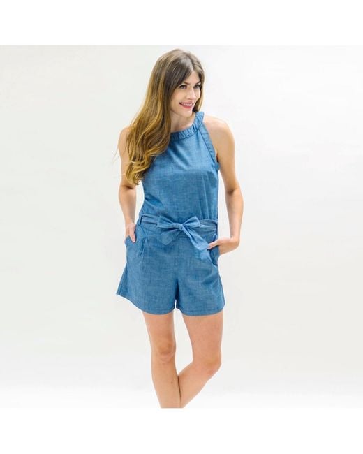 Hope & Henry Blue Halter Romper