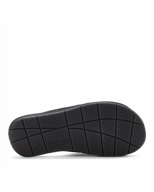 Dearfoams Black Mickey Terry Adjustable Slides