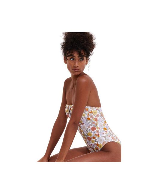 Flirtt Gottex Multicolor Flirtt Gottex Botanic Party Bandeau One Piece Swimsuit