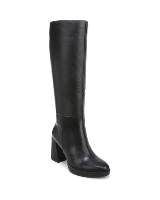 Naturalizer Leather Gennalign Wide Calf High Shaft Boots in Black