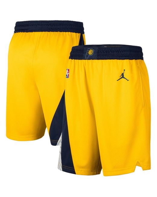 Nike 2019 20 Indiana Pacers Icon Edition Swingman Shorts In Yellow For