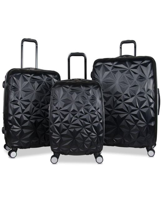 Aimee Kestenberg Black Geo Edge 3-pc. Hardside Luggage Set
