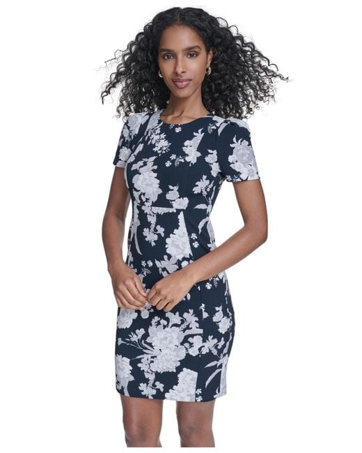 calvin klein petite dresses Metallic Plaid Chiffon 3/4-Sleeve Dress - Malachite Bring polished sophistication to your wardrobe with this sleeveless sheath dress from Calvin Klein Women's Calvin Klein Dresses |