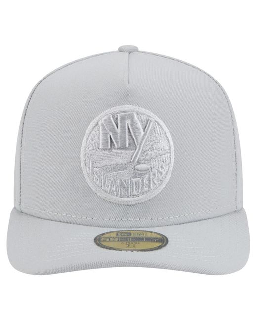 KTZ Gray New York Islanders Color Pack A-frame 59fifty Fitted Hat for men
