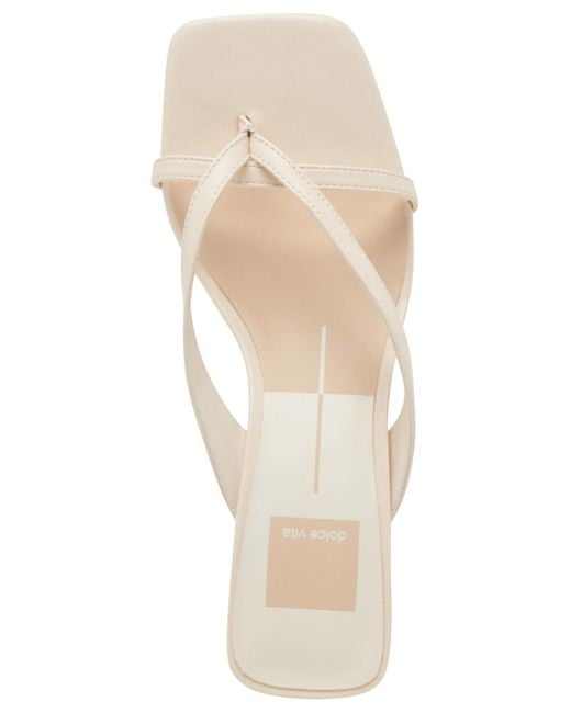 Dolce Vita White Brevel Thong Low Block Heel Dress Sandals