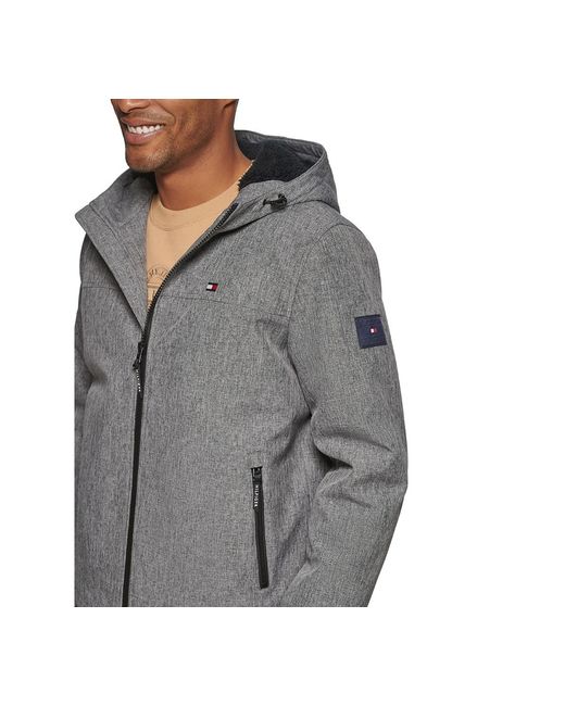 Tommy Hilfiger Gray Softshell Hooded Jacket for men