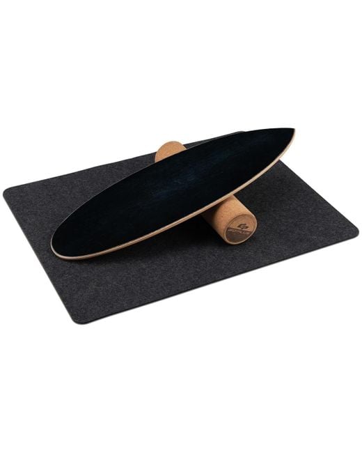 COSTWAY Black Wooden Balance Board Trainer Wobble Roller For Exercise Sports Training Equipment