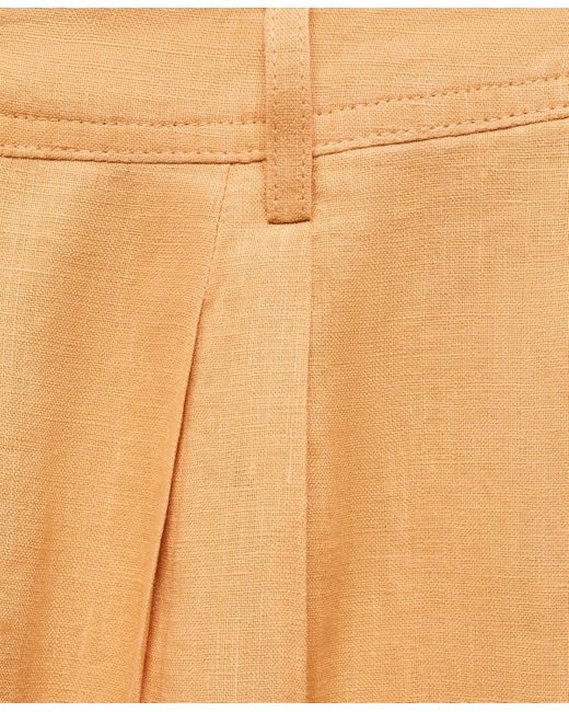 Mango Natural 100% Linen Wideleg Pants