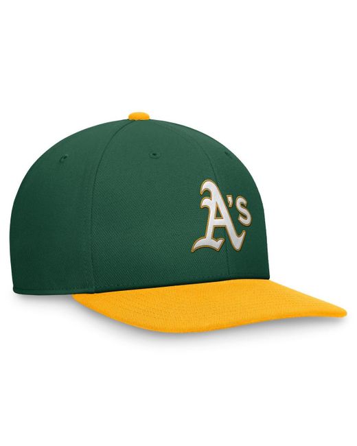 Nike Green/gold Oakland Athletics Evergreen Two-tone Snapback Hat for men