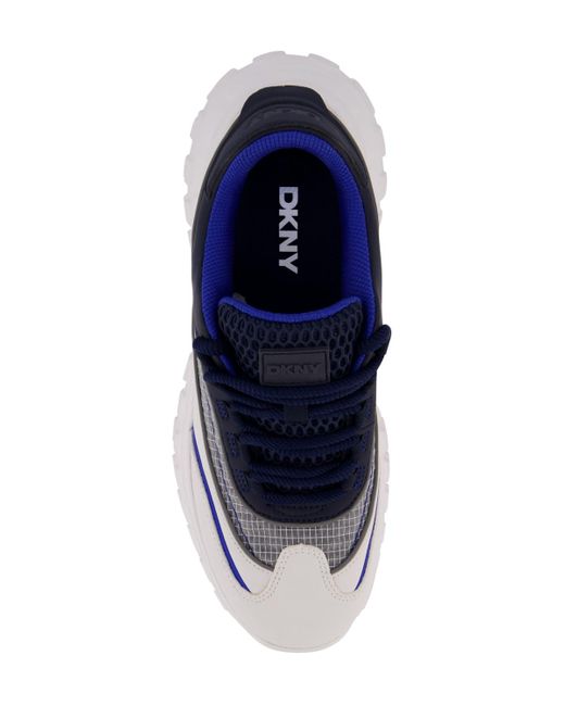 DKNY Black Mixed Media Low Top Lightweight Sole Trekking Sneakers for men