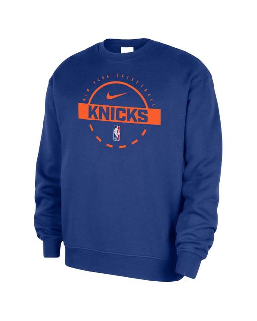 Nike Blue New York Knicks 2025/26 Authentic Practice Club Sweatshirt for men