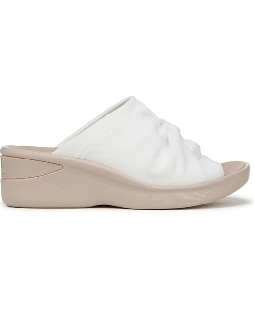 Star Bright Bzees Women's Bzees White Sandals Dynasty-Bright Washable Slide Wedge Sandals