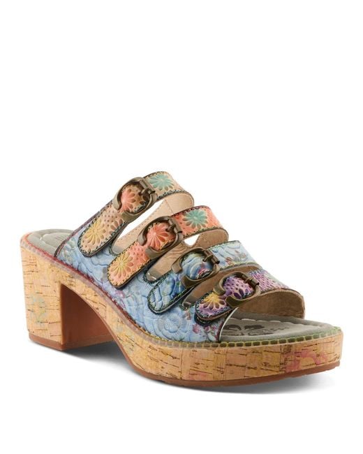 L'ARTISTE Multicolor Teetimer Platform Sandal
