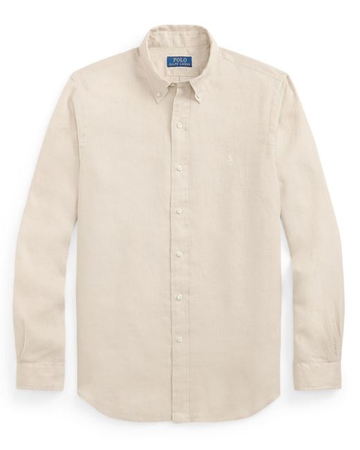 Polo Ralph Lauren Classic Fit Linen Shirt in Natural for Men | Lyst